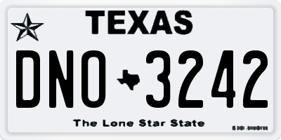 TX license plate DNO3242