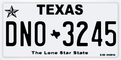 TX license plate DNO3245