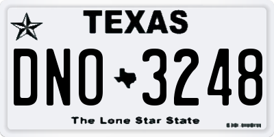 TX license plate DNO3248