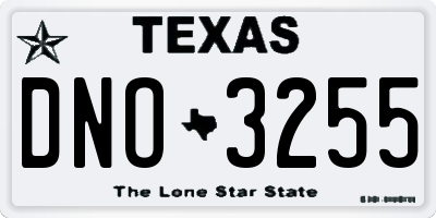TX license plate DNO3255