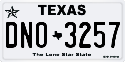 TX license plate DNO3257