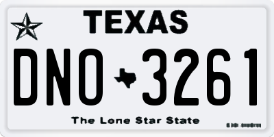TX license plate DNO3261