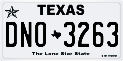 TX license plate DNO3263