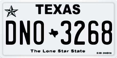 TX license plate DNO3268