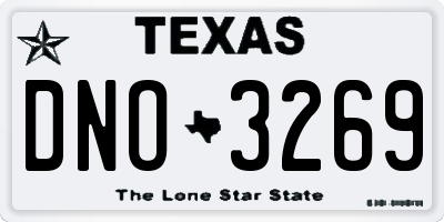 TX license plate DNO3269