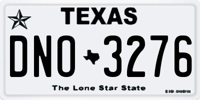TX license plate DNO3276