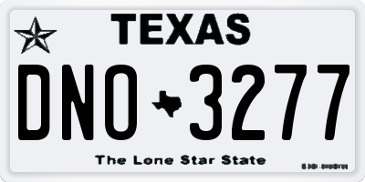TX license plate DNO3277