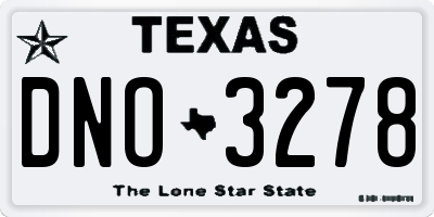 TX license plate DNO3278