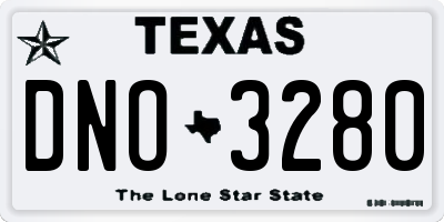 TX license plate DNO3280