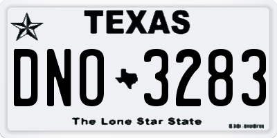 TX license plate DNO3283