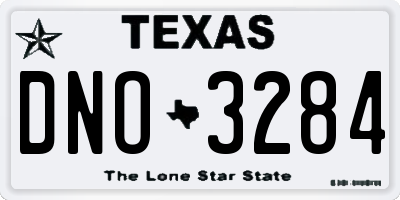 TX license plate DNO3284