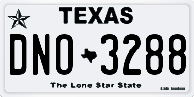 TX license plate DNO3288