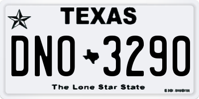 TX license plate DNO3290