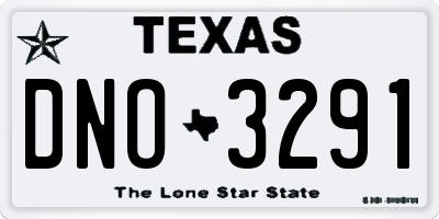 TX license plate DNO3291