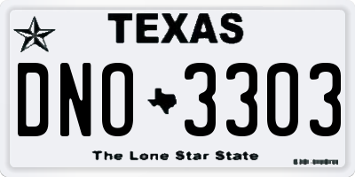 TX license plate DNO3303