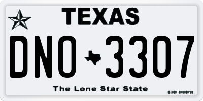 TX license plate DNO3307