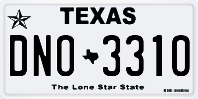 TX license plate DNO3310