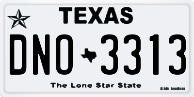 TX license plate DNO3313
