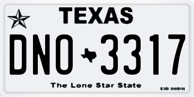 TX license plate DNO3317