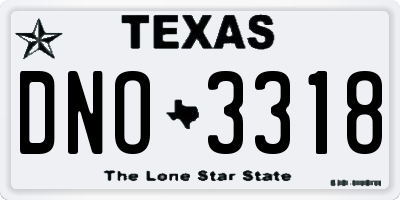 TX license plate DNO3318