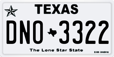 TX license plate DNO3322