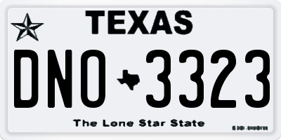 TX license plate DNO3323