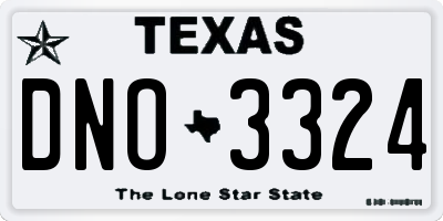 TX license plate DNO3324