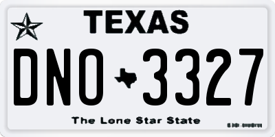 TX license plate DNO3327