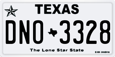 TX license plate DNO3328