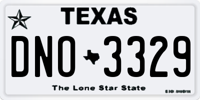 TX license plate DNO3329
