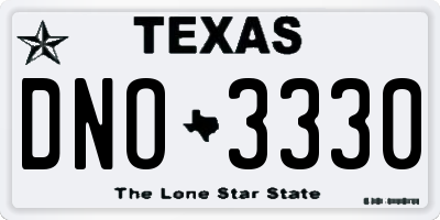 TX license plate DNO3330