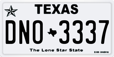 TX license plate DNO3337