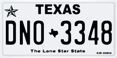 TX license plate DNO3348