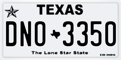 TX license plate DNO3350