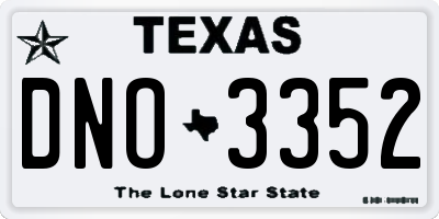 TX license plate DNO3352