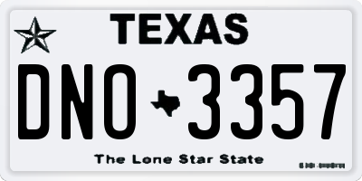 TX license plate DNO3357