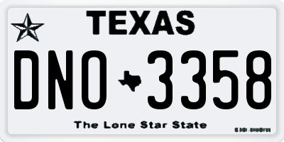TX license plate DNO3358
