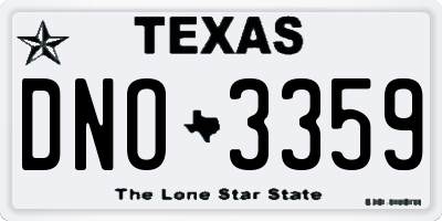TX license plate DNO3359