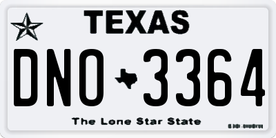 TX license plate DNO3364