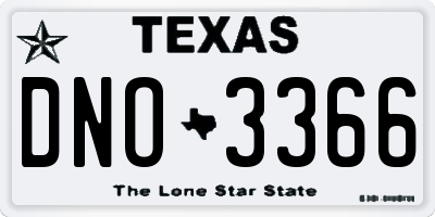 TX license plate DNO3366