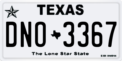 TX license plate DNO3367