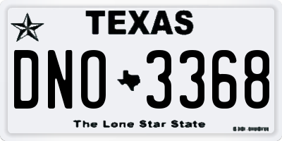 TX license plate DNO3368