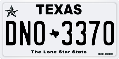 TX license plate DNO3370