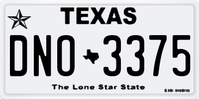 TX license plate DNO3375