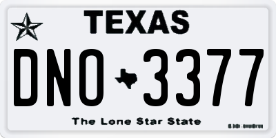 TX license plate DNO3377