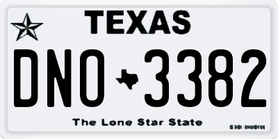 TX license plate DNO3382