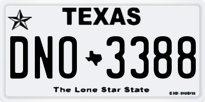 TX license plate DNO3388