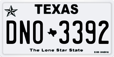 TX license plate DNO3392