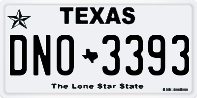 TX license plate DNO3393