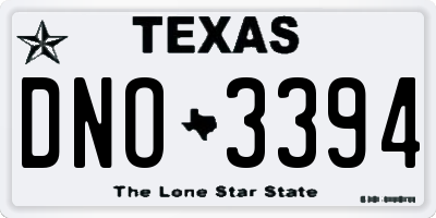TX license plate DNO3394